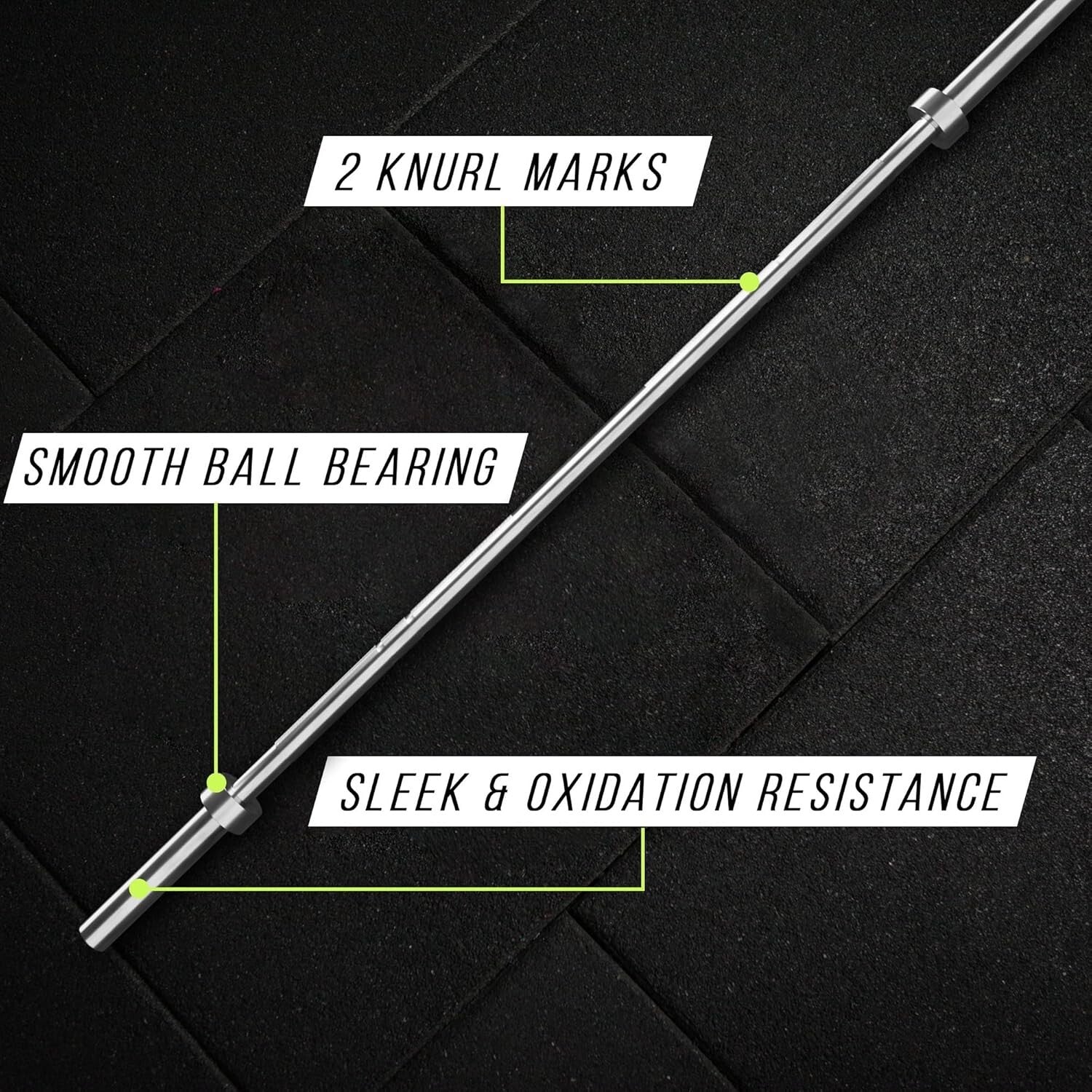 Durable 15 lb Olympic Barbell - Smooth Rotation & Chrome Finish Gym Equipment