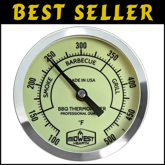 304 Stainless Steel Grill Thermometer with Easy-Read Cooking Zones, 3" Dial