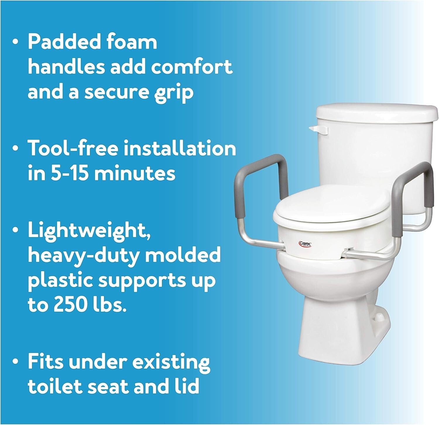 Easy Install Elevated Toilet Seat for Elongated Toilets - No Tools Required