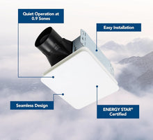 Load image into Gallery viewer, Efficient 60 CFM Exhaust Fan with Seamless Design - Ideal for Bathrooms