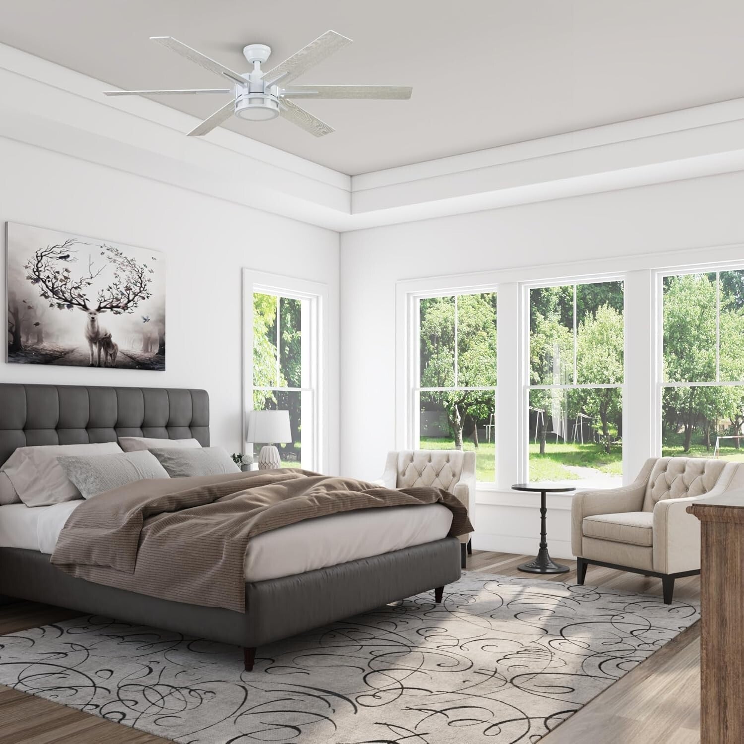 Reversible 56-Inch Ceiling Fan with LED Light and Remote – Perfect for Any Room