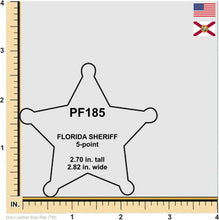 Load image into Gallery viewer, Compact Black Bifold Wallet for Florida Sheriff 5-Point Badge - 2.7" Cutout