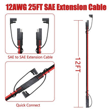 Load image into Gallery viewer, Heavy-Duty 25 FT SAE to SAE Adapter Cable - Quick Connect for Solar &amp; Automotive