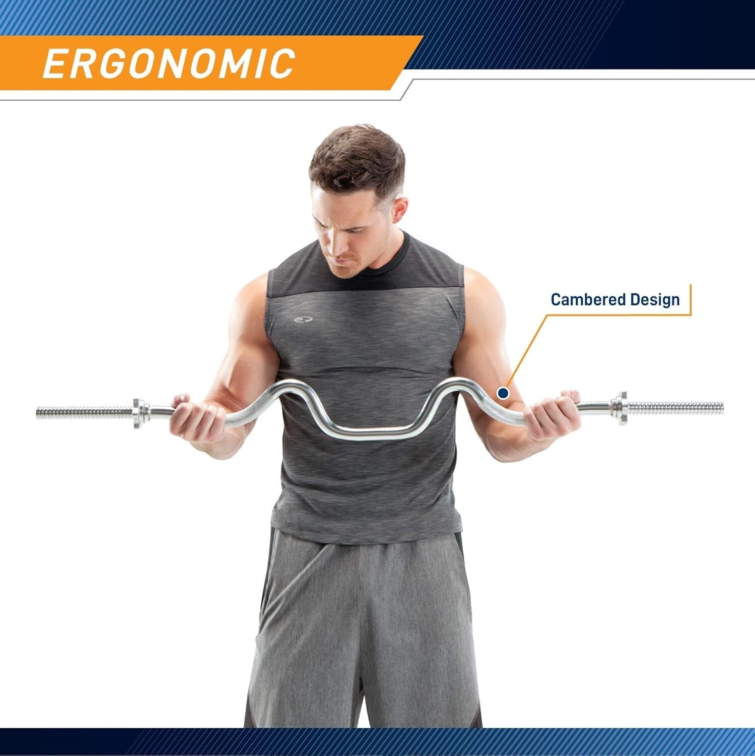 Compact 12 lb Curl Bar with 200 lb Capacity - Perfect for Strength Training