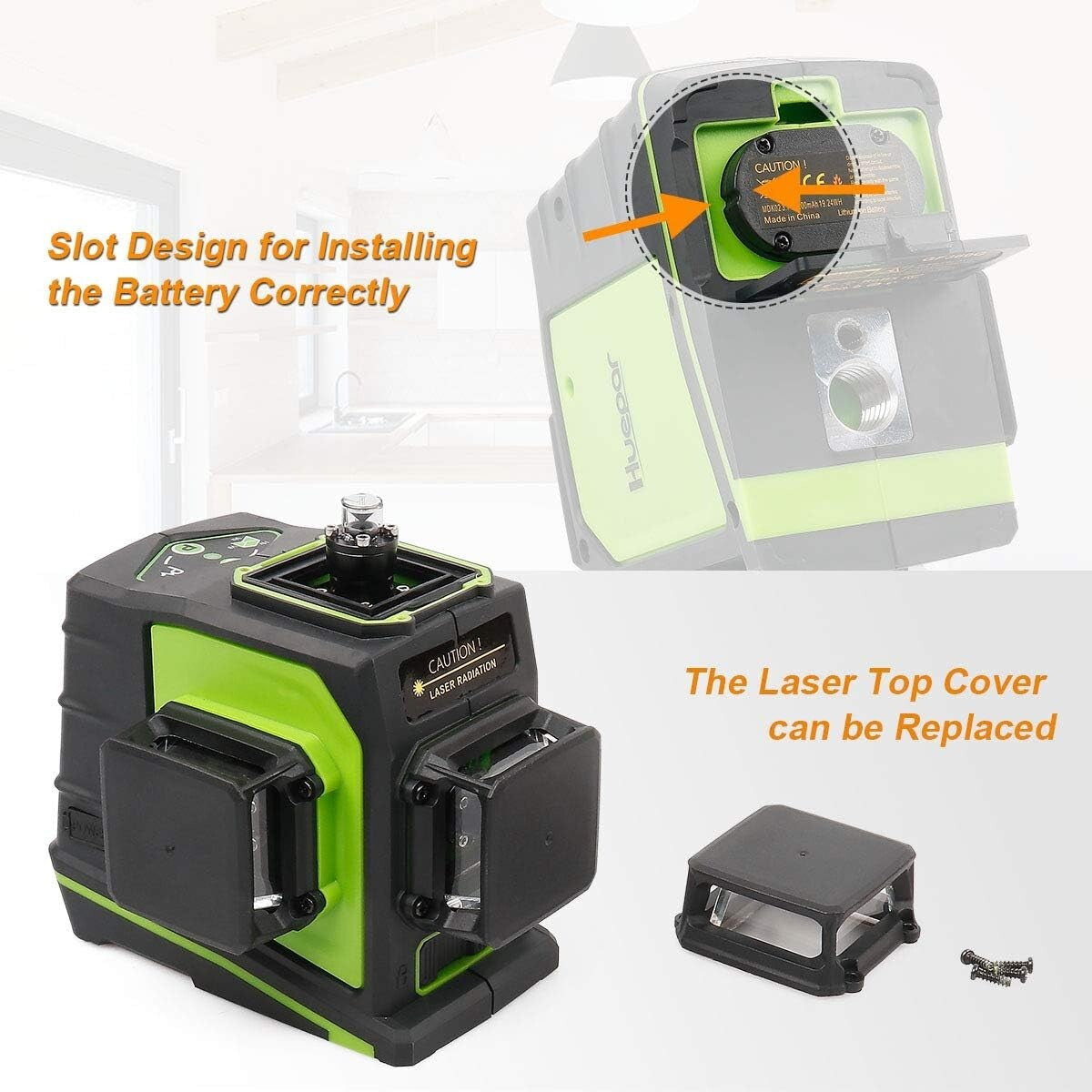 Professional 3-Plane Laser Level with 360° Green Beam for Construction Tasks