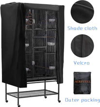 Load image into Gallery viewer, Fade Resistant and Washable Bird Cage Cover - Durable Black Nylon Twill Design