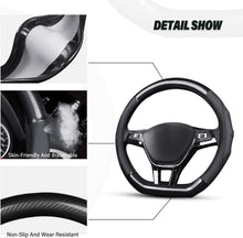 Load image into Gallery viewer, Luxury D-Black Carbon Fiber Steering Wheel Protector for 15" Diameter Wheels