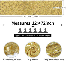 Load image into Gallery viewer, Dazzling Gold Sequin 12x72" Table Runners - Perfect for Parties, Weddings