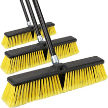 Load image into Gallery viewer, Heavy-Duty 18-Inch Push Broom with 63-Inch Ergonomic Handle for Outdoor Cleaning
