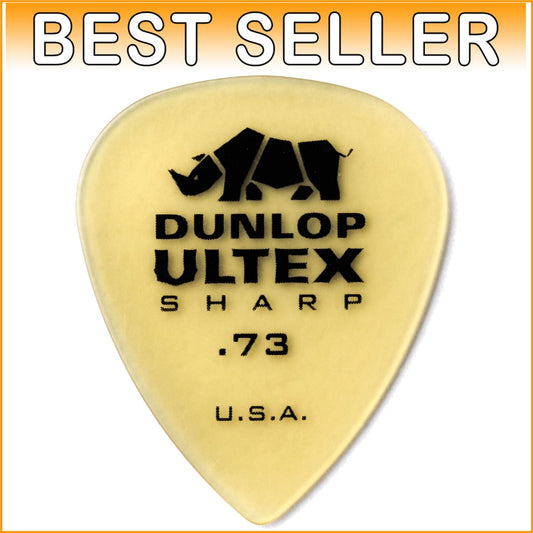 Dunlop Ultex Sharp Picks .73MM - 72-Pack, Lightweight, Durable for All Musicians