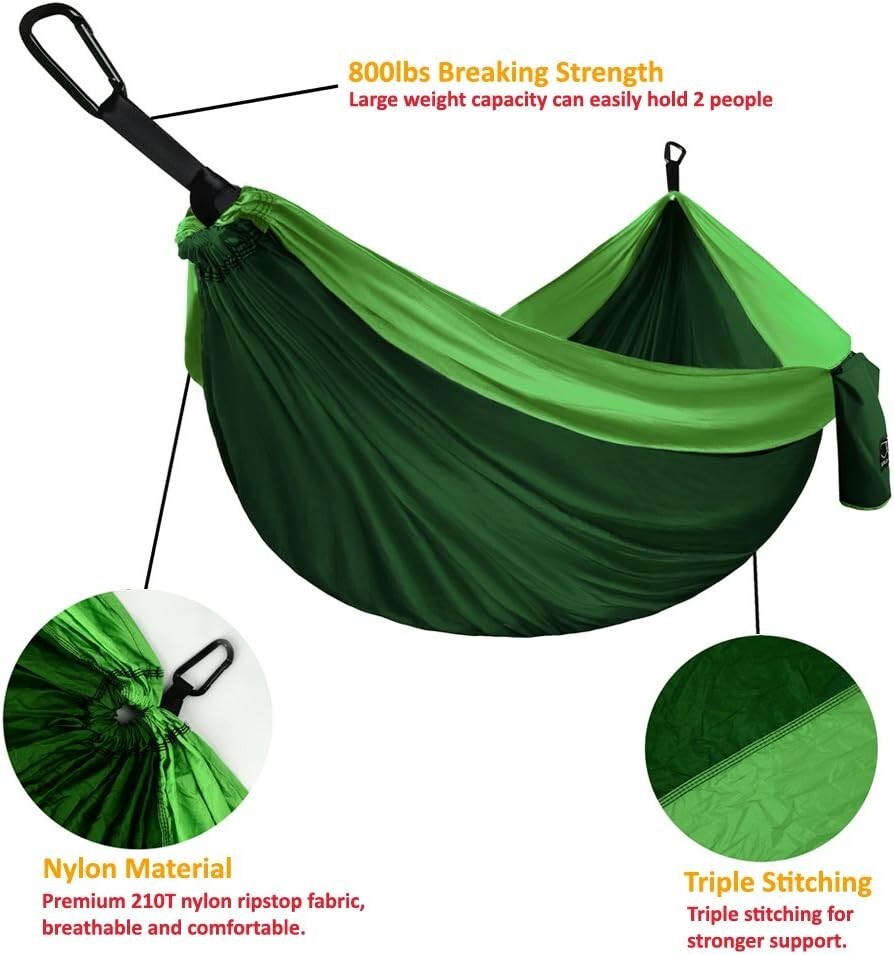 Extra Large Double Hammock - Ultimate Comfort & Durability for Outdoor Lovers