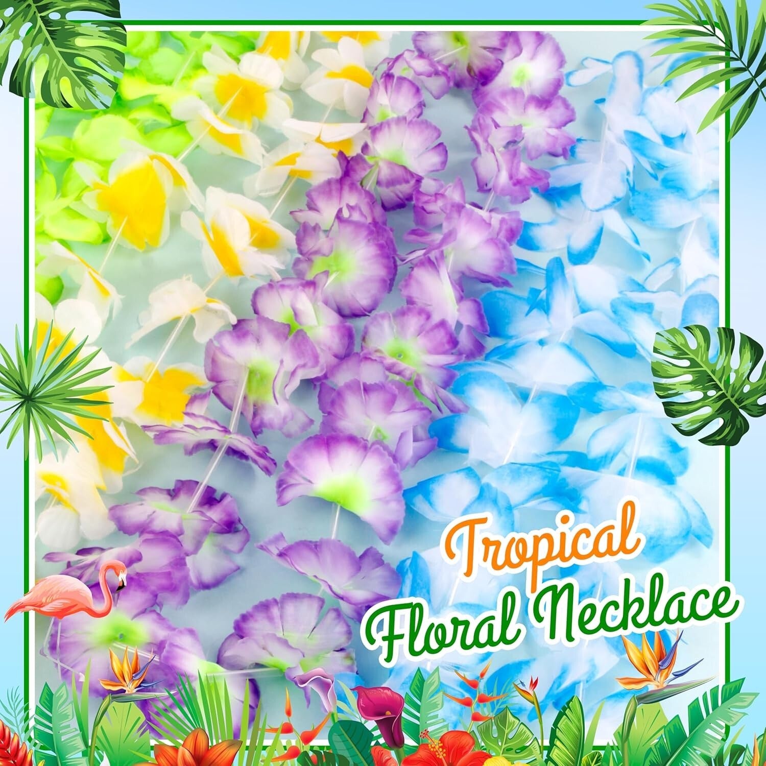 Hawaiian Lei Bulk - Vibrant Silk Flower Necklaces for Tropical Luau Parties
