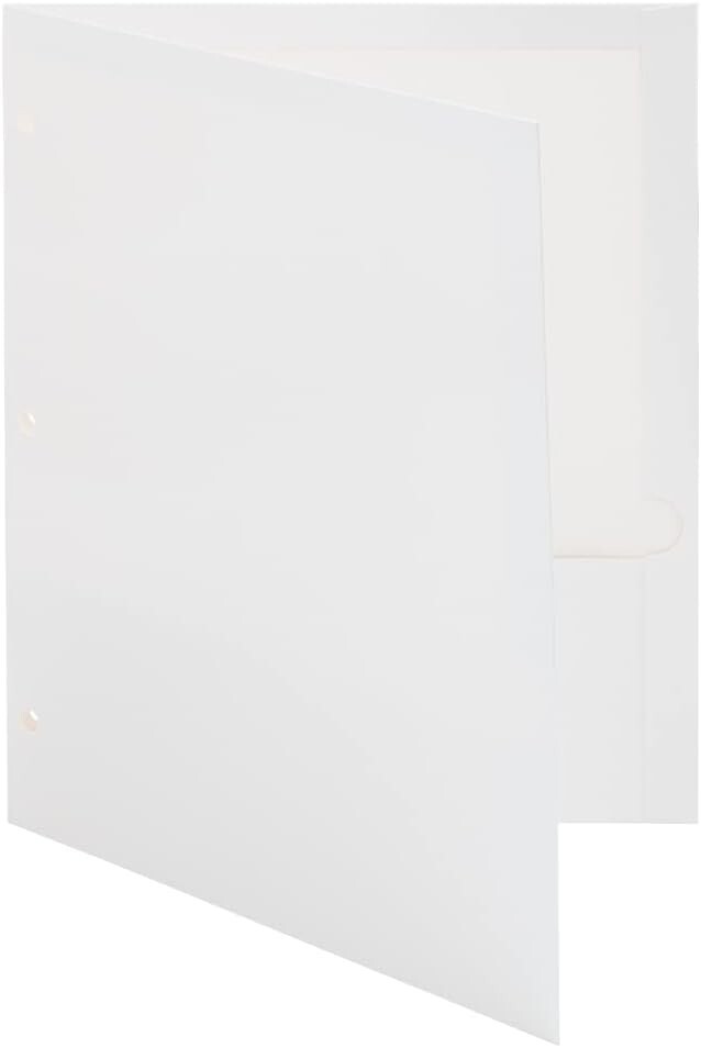 Durable Glossy Two-Pocket Letter Size Folders - 50 Pack for School & Office