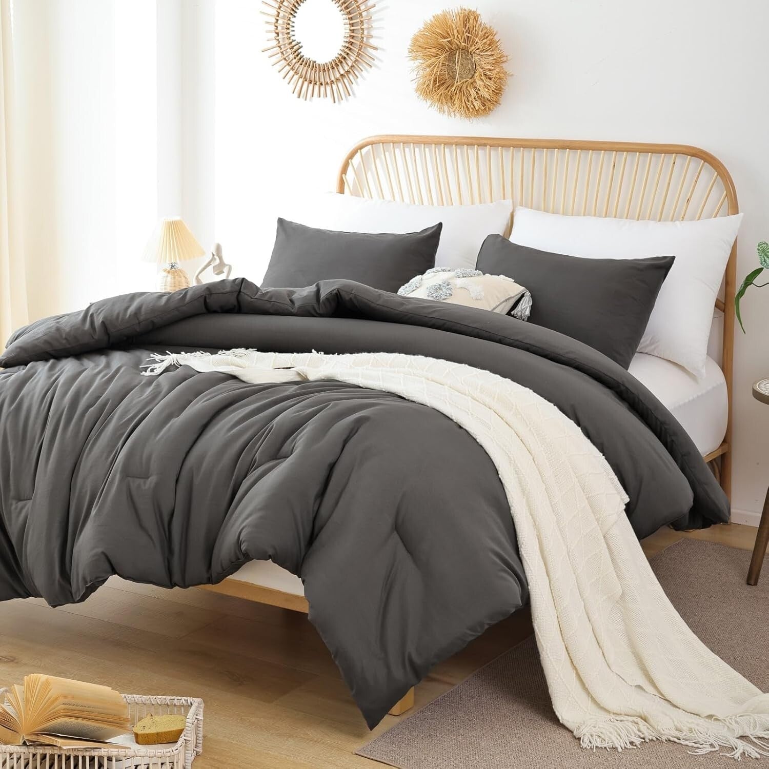 Elegant Bohemian Oversized King Comforter 128x120 with 2 Matching Pillowcases