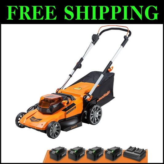 Compact Cordless Lawn Mower with 3-in-1 Function & Folding Handle for Storage