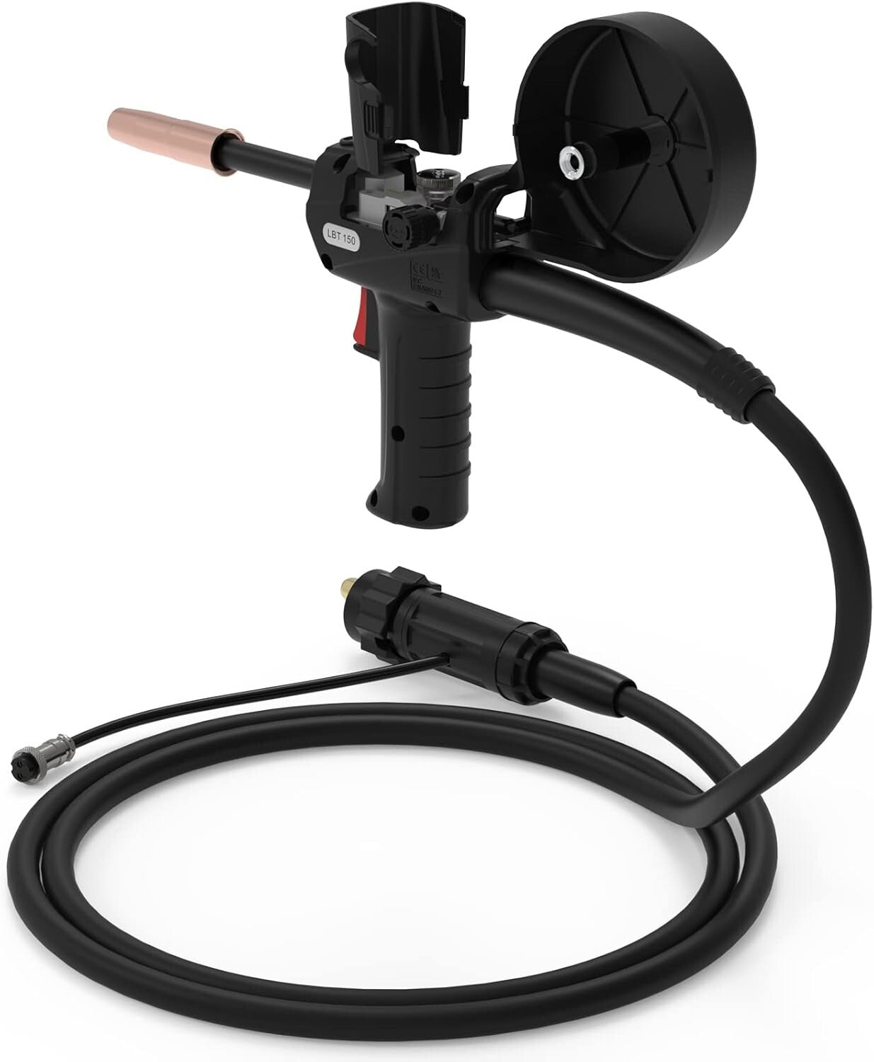 Versatile 150A Spool Gun for Aluminum Welding with Clear Plastic Housing