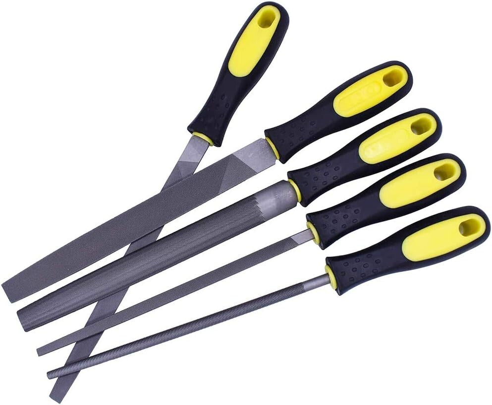 Ergonomic 10-Inch Metal File Set with Lifetime Warranty - 5-Piece Collection