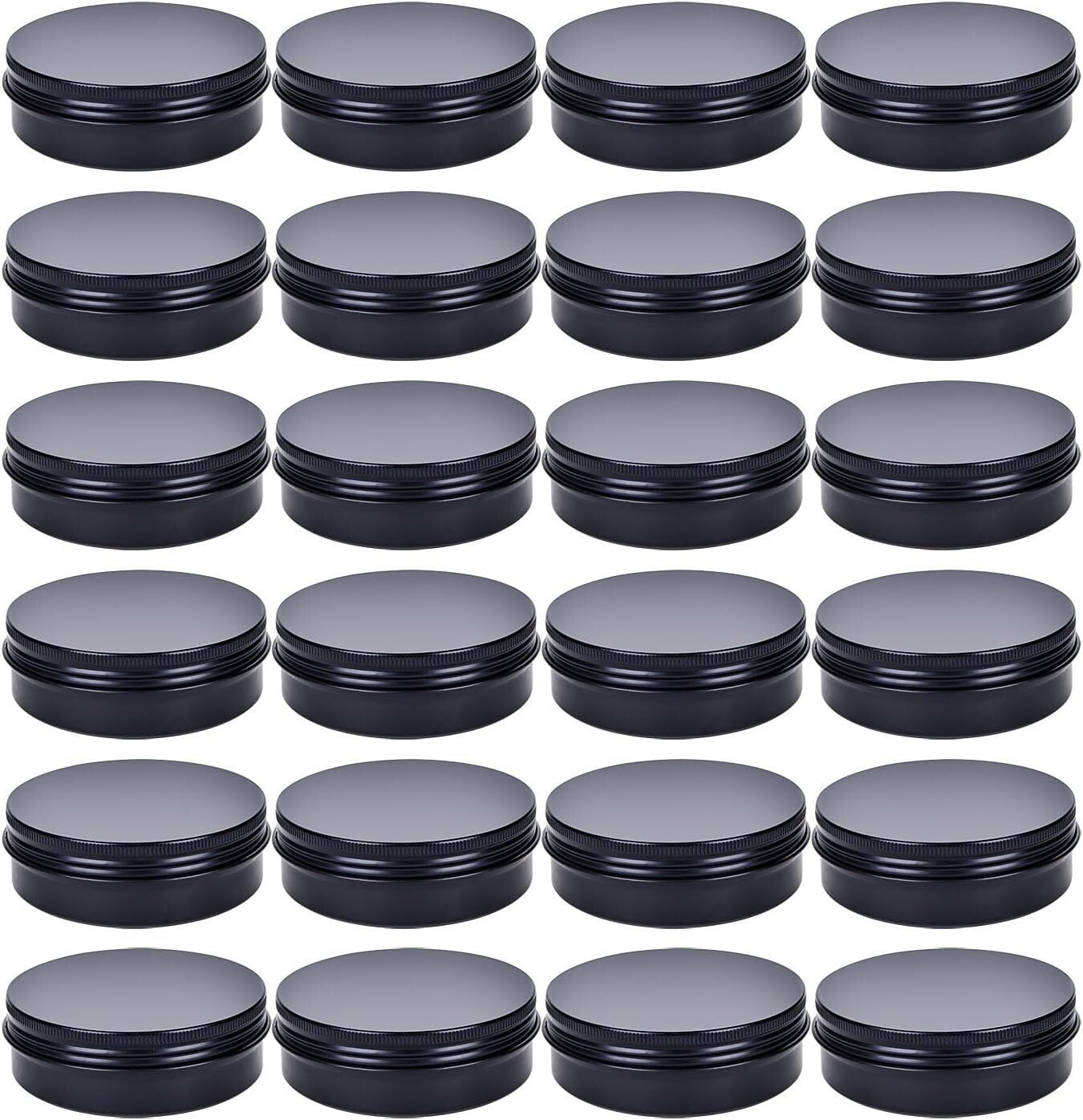 50 Pack of 4oz Black Aluminium Tins with Screw Lids - Perfect for Crafts