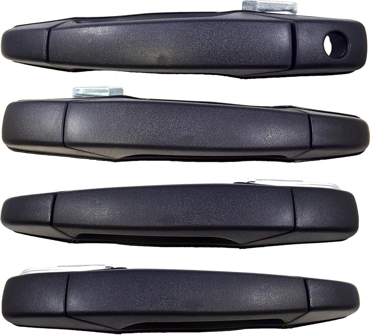 Textured Black Exterior Door Handle Set – 4 Durable Handles for Easy Install