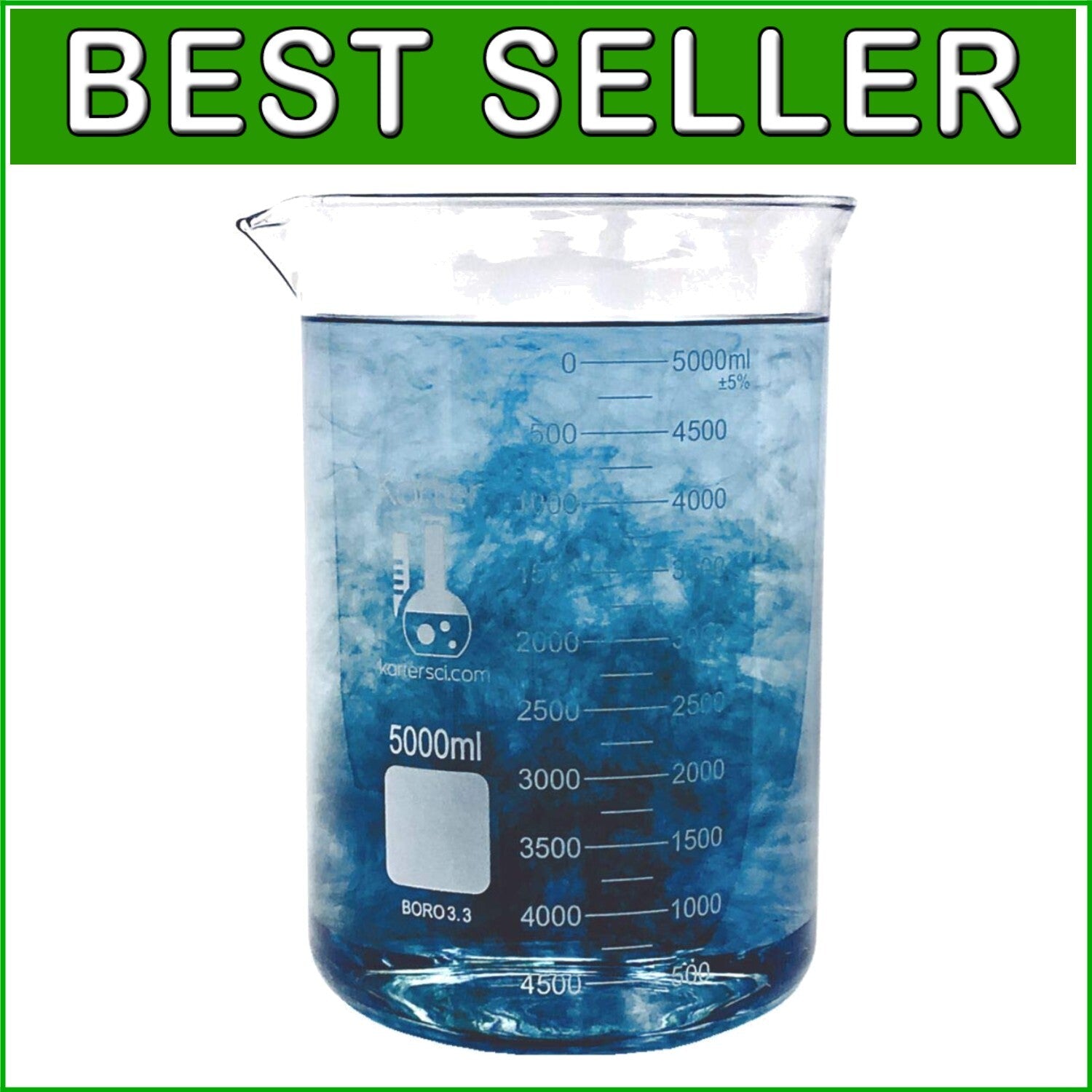 High Quality 5000ml Graduated Beaker - Borosilicate Glass for Laboratories