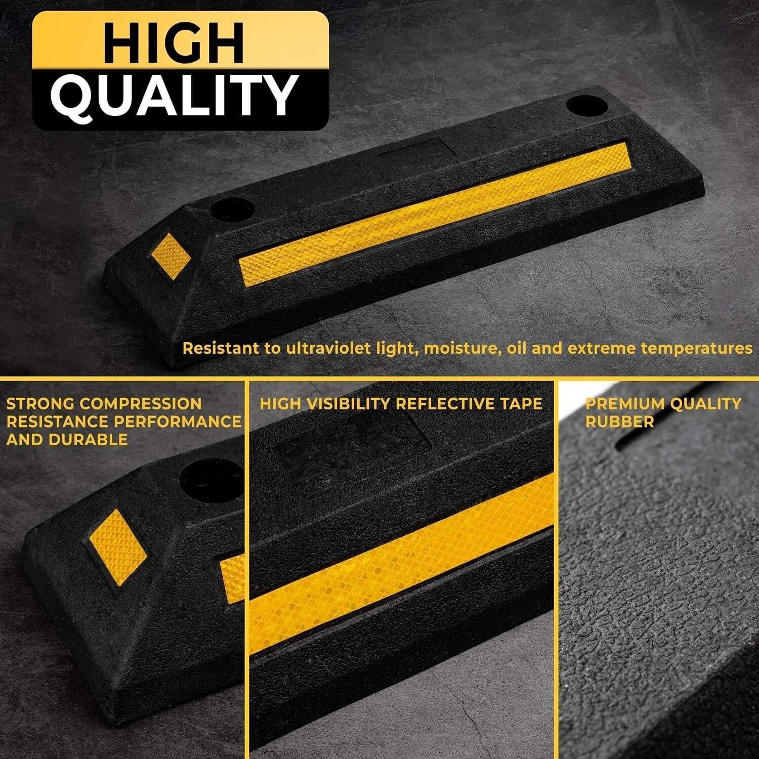Weather-Resistant Heavy-Duty Parking Guide with Reflective Tape - 10.93 lbs