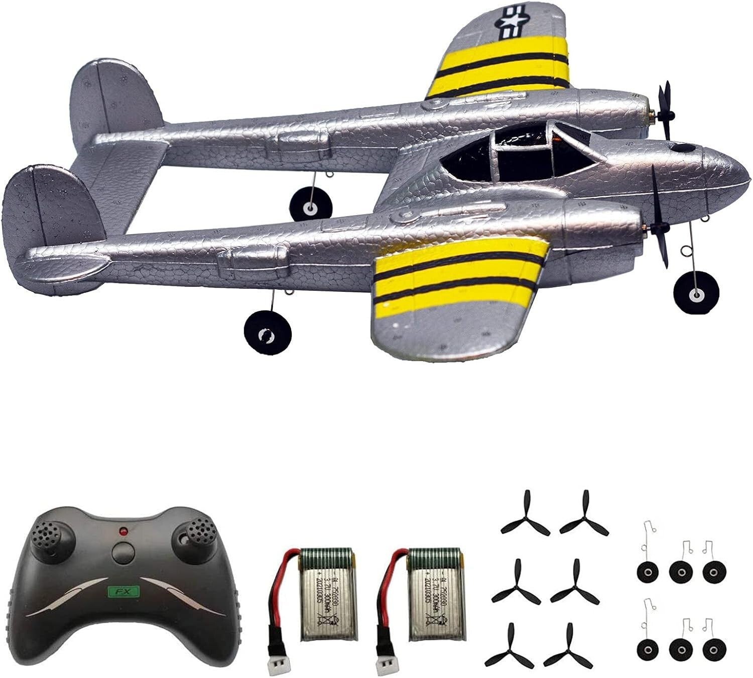 P38 Lightning RC Plane - Remote Control Airplane for New Pilots, 12-Min Flight