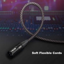 Load image into Gallery viewer, Premium Braided 3ft XLR Microphone Cables - 6 Pack with Color-Coded Connectors
