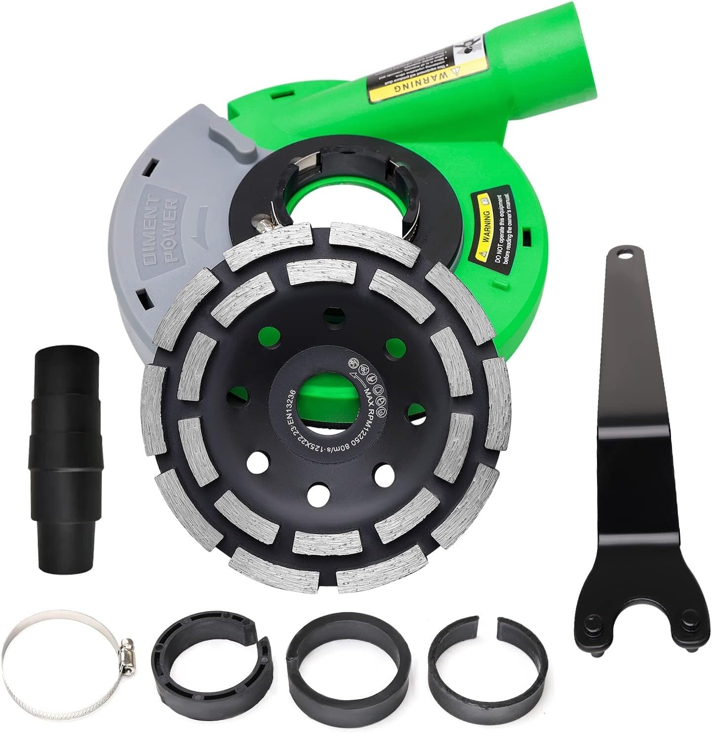 Universal Angle Grinder Dust Shroud & 5-Inch Diamond Grinding Cup for Clean Cuts