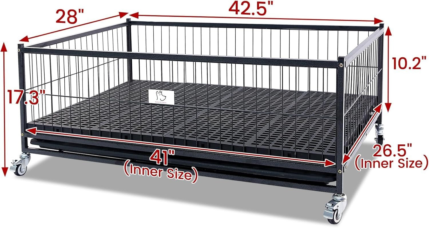 Portable Dog Whelping Box with Lockable Wheels - Ideal for Small & Medium Breeds