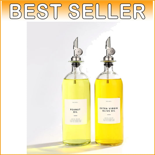 Elegant 500ml Glass Oil Dispenser Set with Leak-proof Weighted Pourers