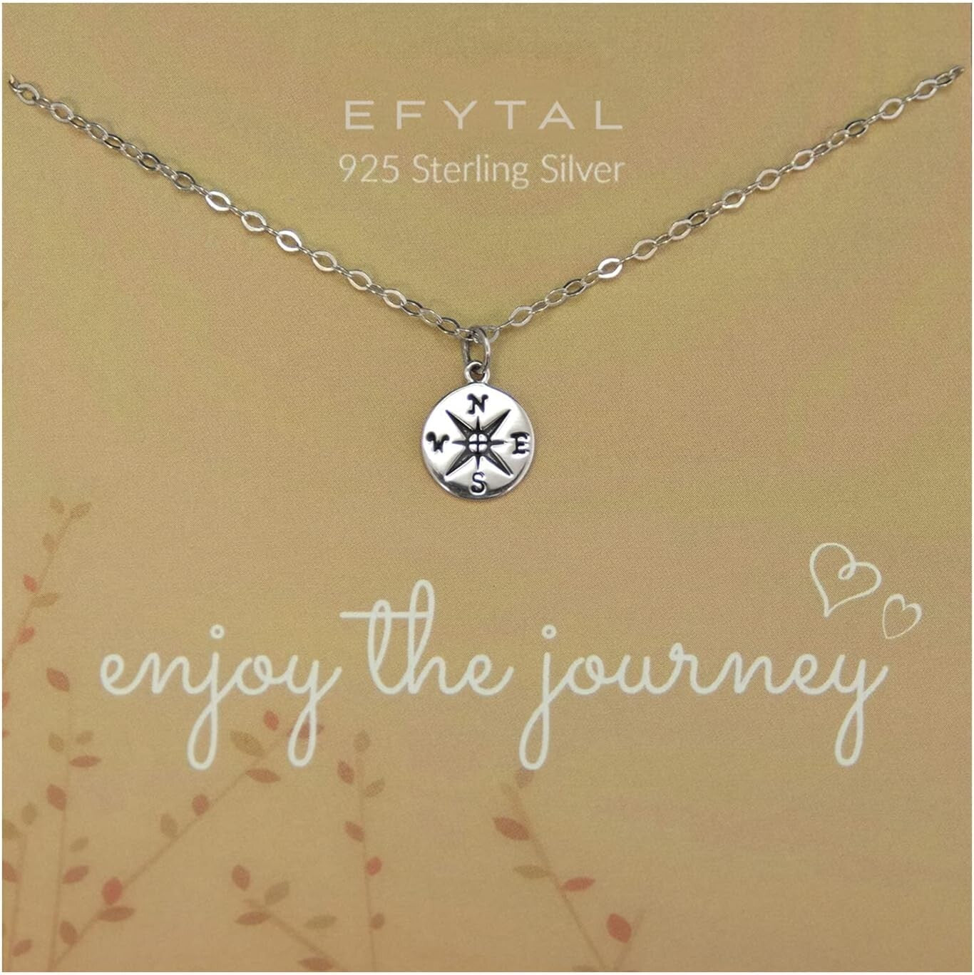 Elegant Compass Necklace for Graduation - 925 Sterling Silver or Gold Plated