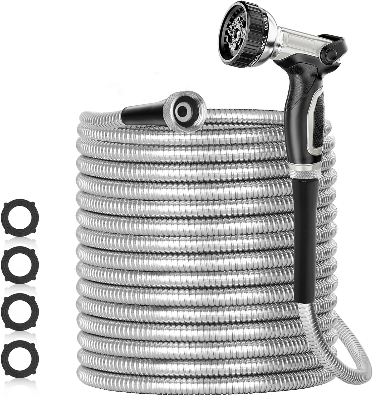 200ft Durable Stainless Steel Garden Hose – Flexible, Non-Kinking & Leak-Proof