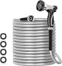 Load image into Gallery viewer, 200ft Durable Stainless Steel Garden Hose – Flexible, Non-Kinking &amp; Leak-Proof