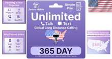 Load image into Gallery viewer, Jethro Mobile Unlimited Talk &amp; Text Plan - 12 Months + International Calling