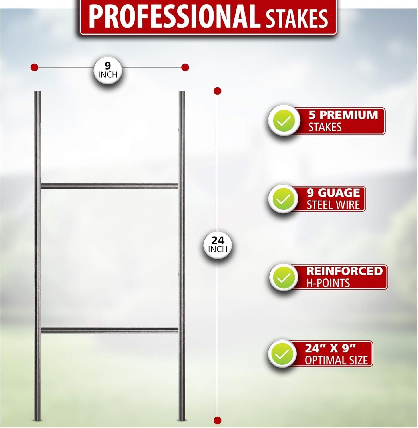 Directional Estate Sale Signs 5 Pack 24" x 18" Double-Sided with Steel Stakes