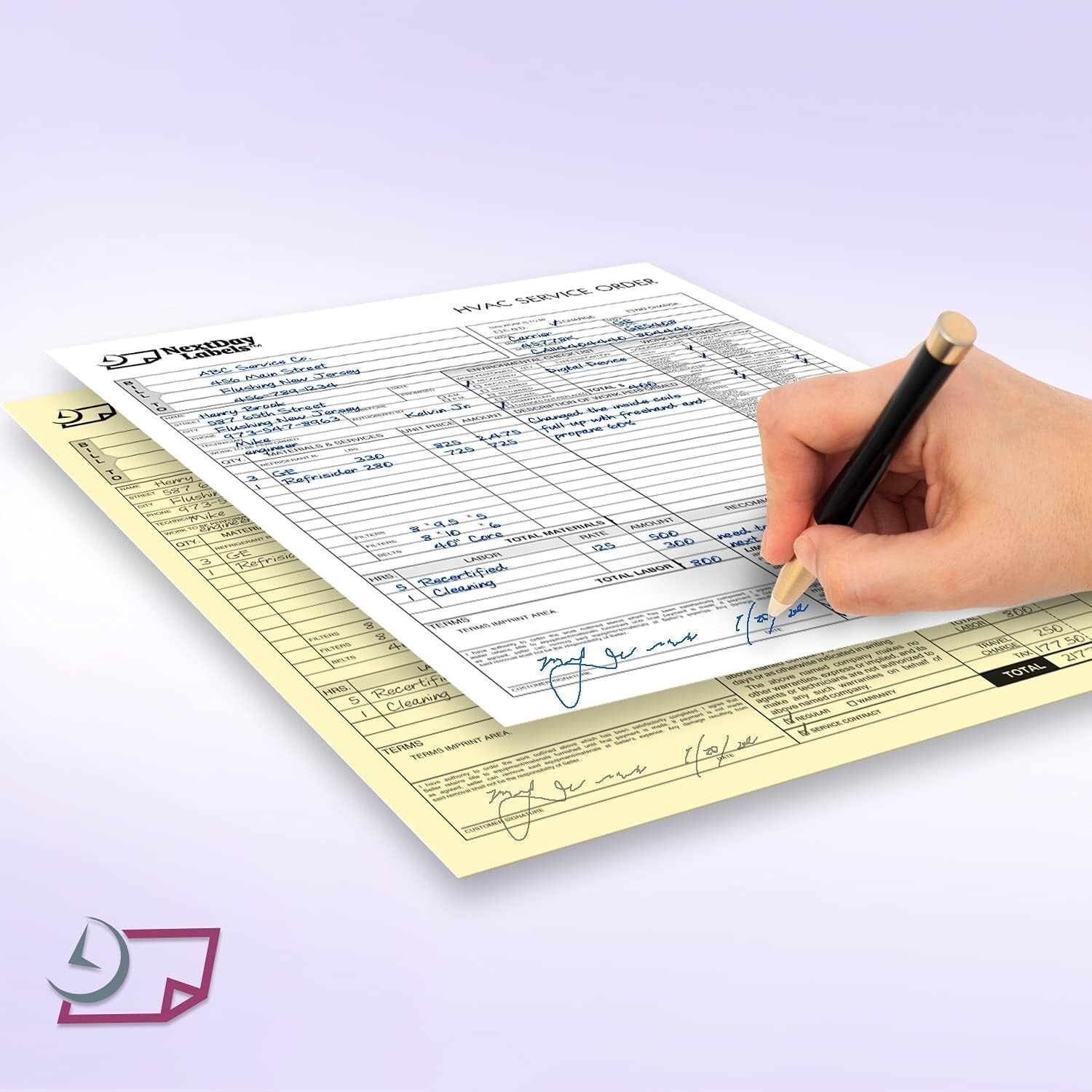 Matte Finish 2-Part Carbonless Paper Pack - 500 Sheets, 8.5x11