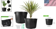 Load image into Gallery viewer, Thickened Soft Plastic 5 Gallon Nursery Pots - 12 Pack with Plant Tags &amp; Tools