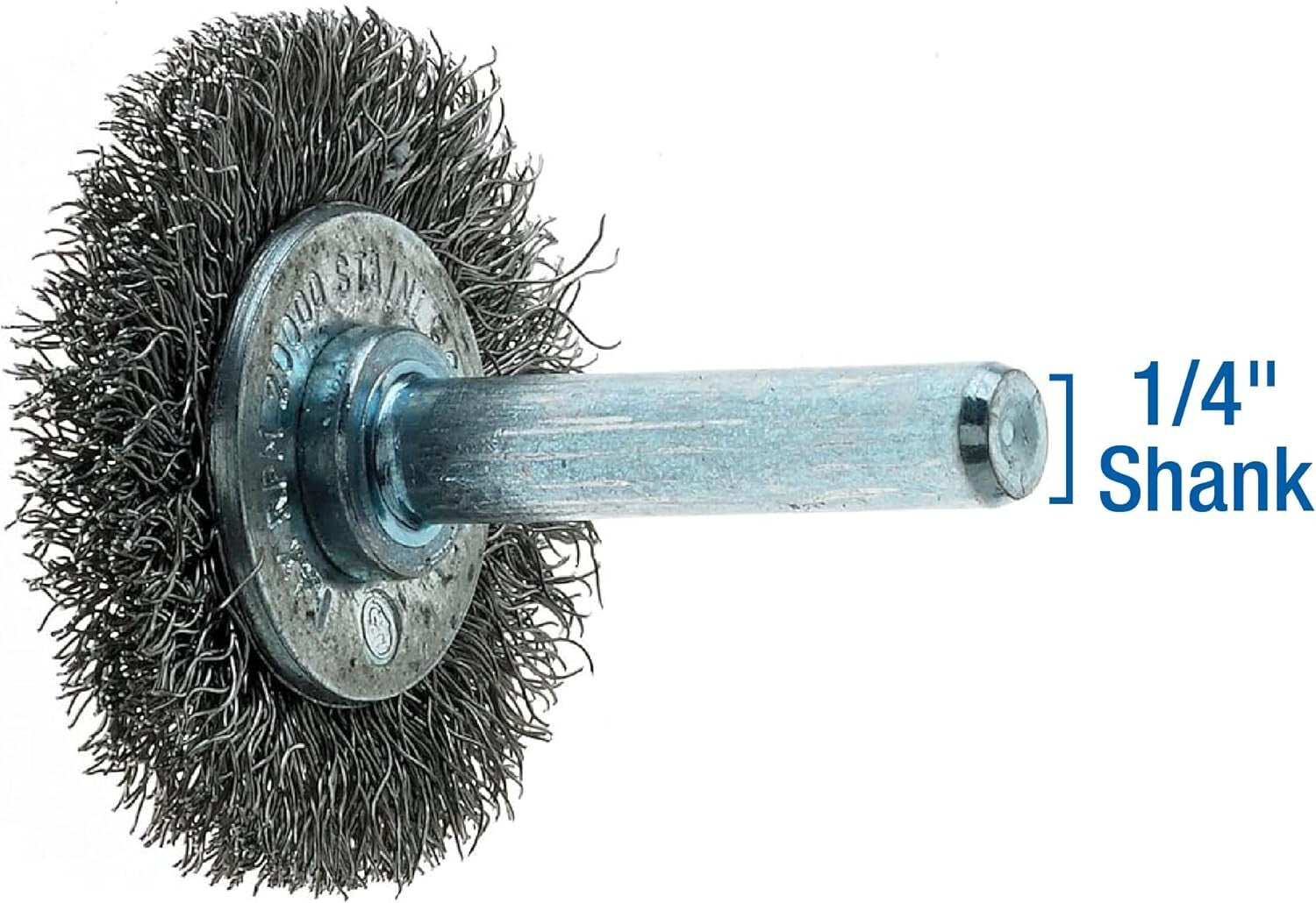 20-Pack Crimped Wire Wheels, 1-1/2" Diameter, 1/4" Shank for Heavy-Duty Grinding