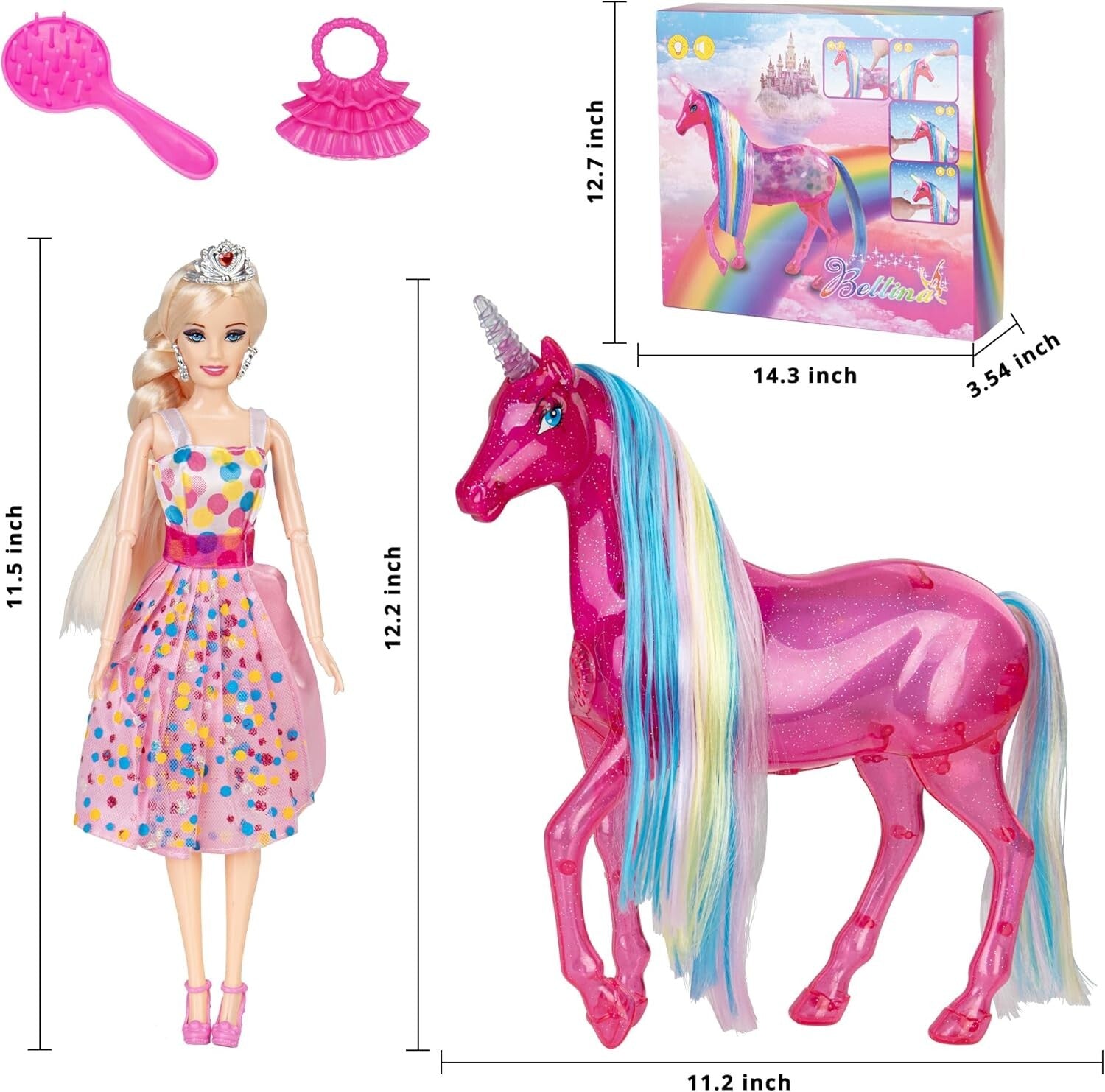 Magical Unicorn Doll Playset with Bright Lights & Sounds - Ideal Gift for Girls