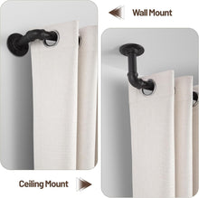 Load image into Gallery viewer, Industrial Wrap-Around Black Curtain Rod 144-168" - Heavy Duty Adjustable Design