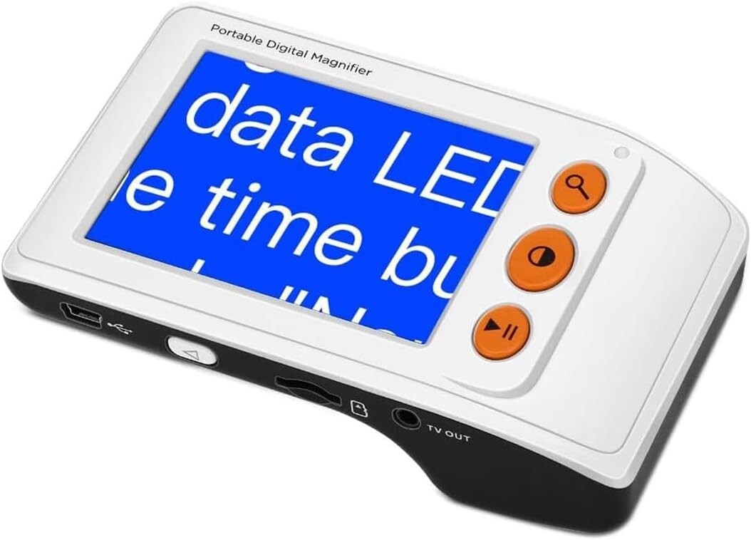 Ergonomic Digital Magnifier - Compact Design with AV Output for Larger Displays