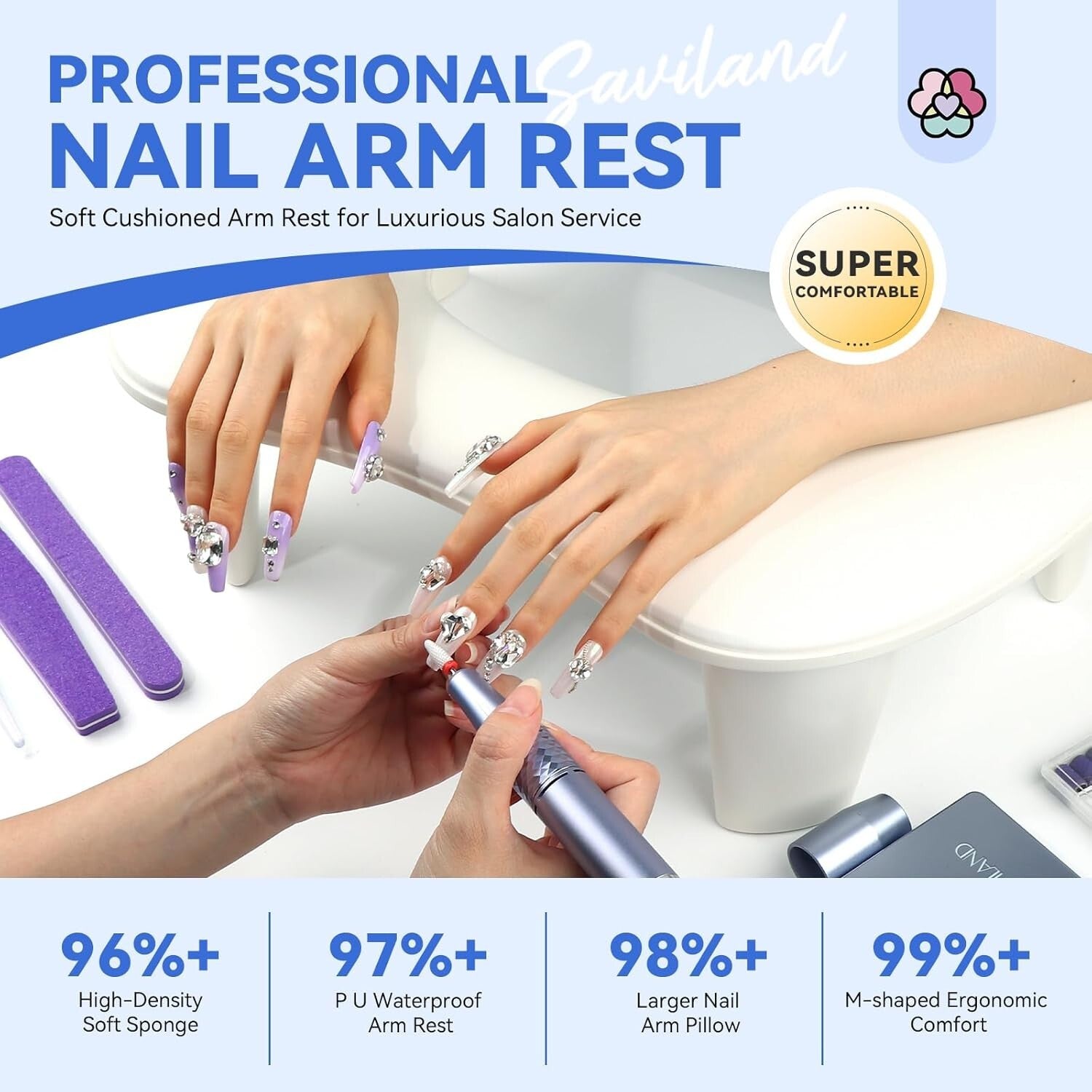 Comfortable Nail Arm Rest with Waterproof Protection - Perfect for Professionals