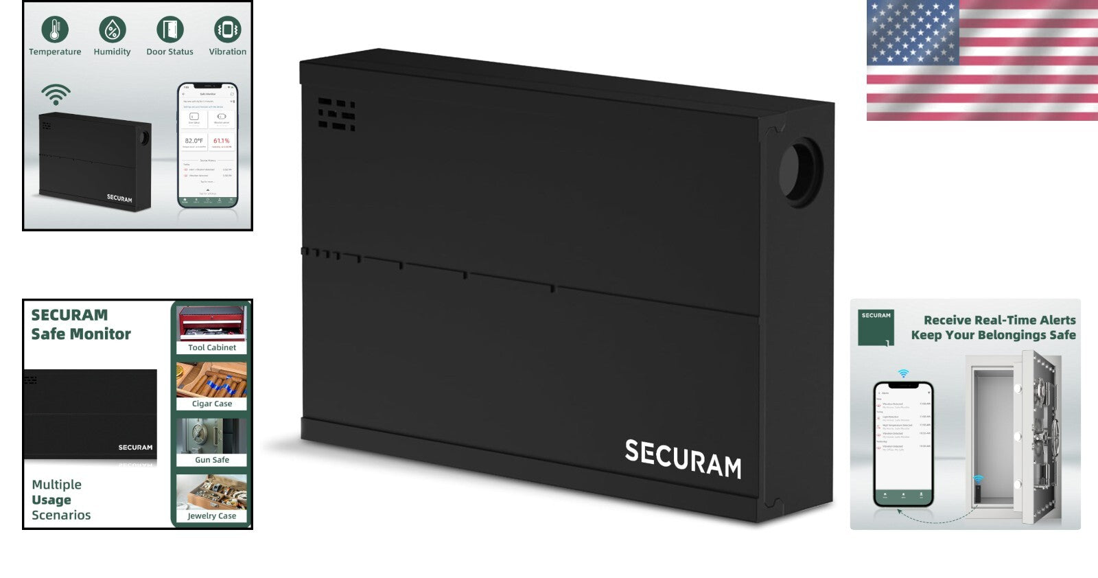 Battery Powered Gun Safe Monitor: Alerts for Humidity, Temperature & Vibration