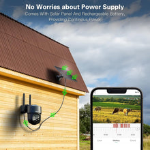 Load image into Gallery viewer, Wireless Outdoor Security Camera with Built-In SIM, Night Vision &amp; Two-Way Talk