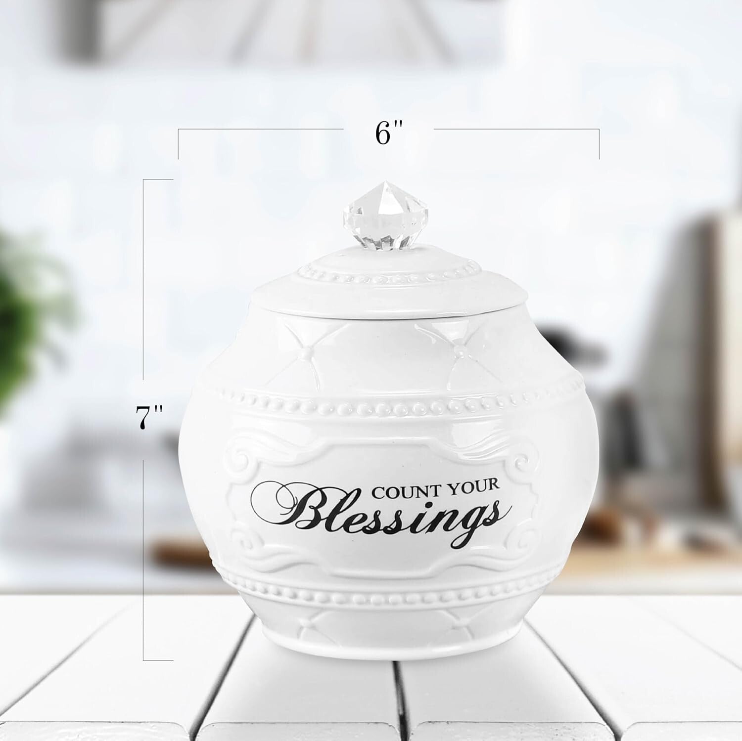 Ceramic Blessing Jar with 36 Cards - Inspirational Home Decor for Gratitude