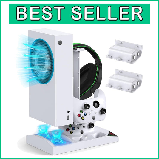 Charger Stand with Dual Cooling Fans for Xbox Series S - Space-Saving Design
