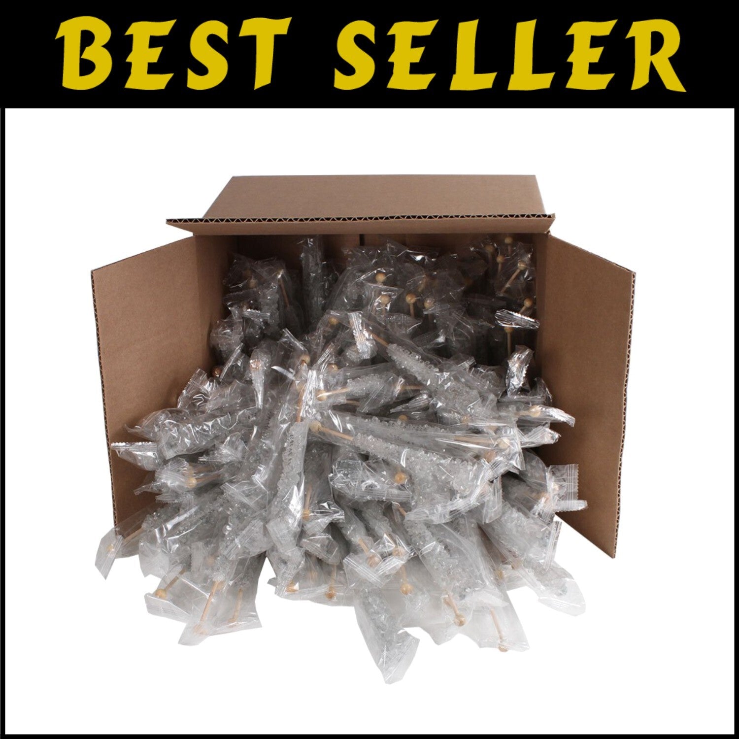 144 Count Original Flavor Rock Candy Sticks - Perfect for Showers & Receptions