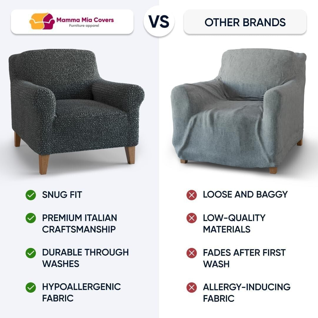 Soft Polyester Armchair Slipcover - One-Piece Stretch Fit for Modern Living