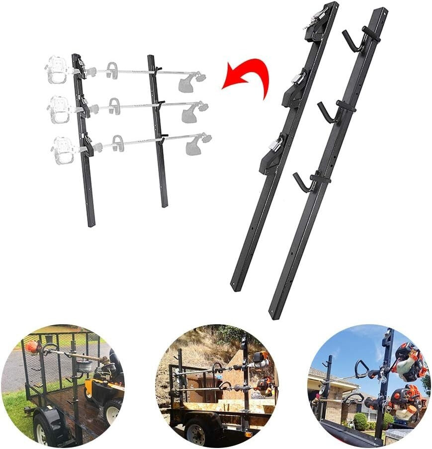 Rust-Resistant 3 Place Weedeater Rack & Tool Organizer for Trucks and Trailers