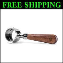 Load image into Gallery viewer, Professional 51mm Bottomless Portafilter with Walnut Handle for Perfect Espresso